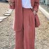 Korean Style 2025 Loose Casual Padded Shoulder Suit Jacket - Multiple Colors