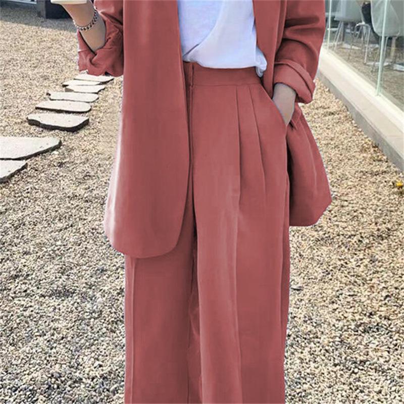 Korean Style 2025 Loose Casual Padded Shoulder Suit Jacket - Multiple Colors