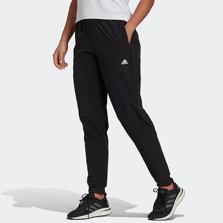 Adidas Elastic Waist Regular Fit Mid-Rise Sports Pants Women Bottoms Black HD9622