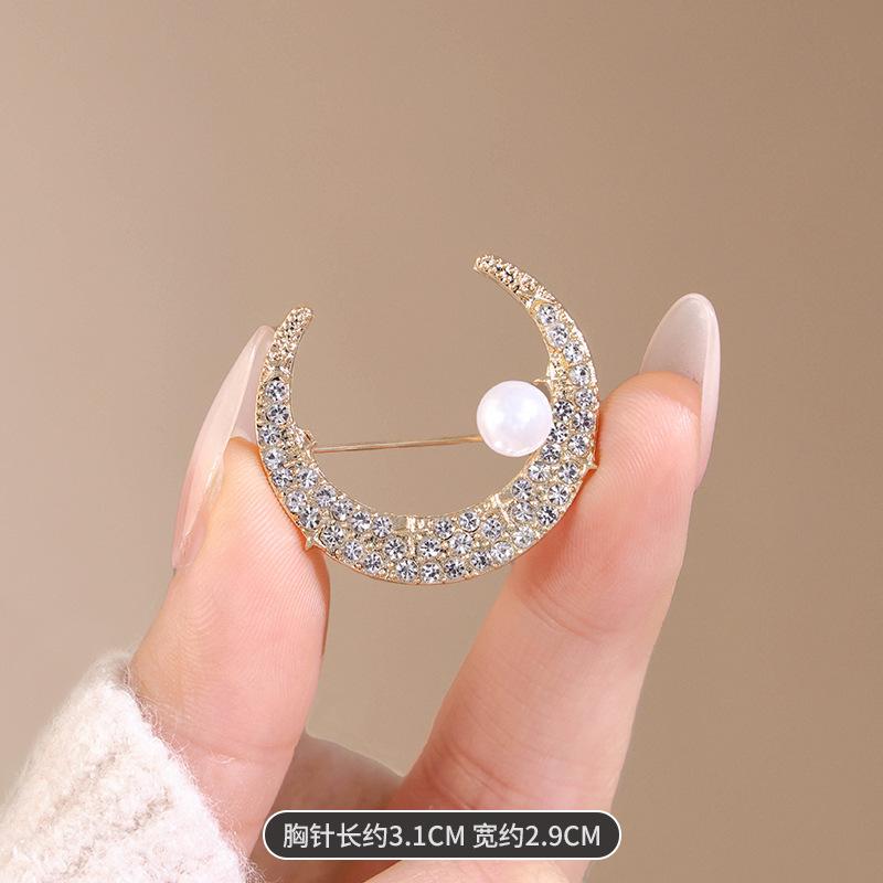 

Корейские яркие звезды сверкающие бриллианты лунный жемчуг брошь модный дизайн Sense Pin аксессуары темперамент персонализированные аксессуары
