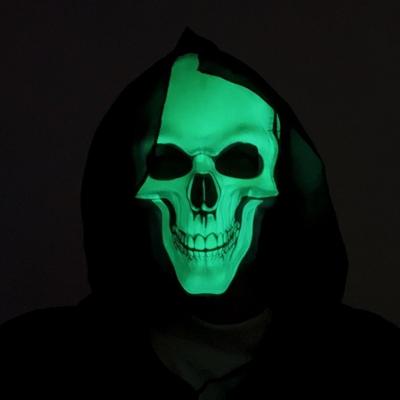 Vollgesichts Halloween Skelett Maske Gruselig Lustig Schädelkopf Kopfbedeckung Leuchtend Leicht zu Tragen Party Cosplay Maske Cosplay