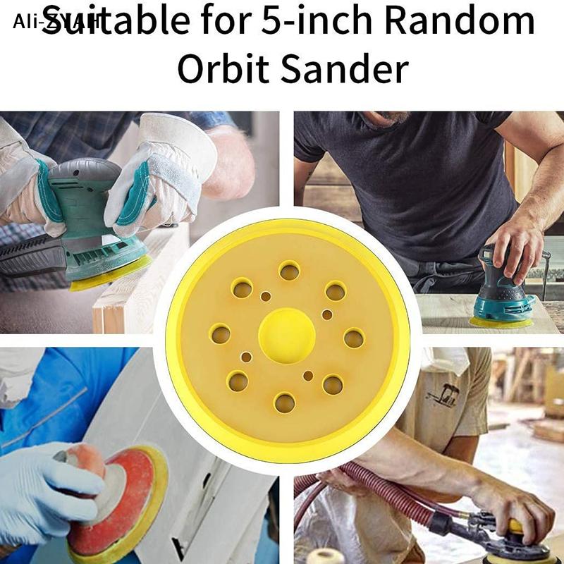 1Pc Grinding Pad 5 Inch 8 Holes Grinder Sandpaper Tray For Disc Grinder Backing Pad Hook Loop 125mm Pneumatic Polishing Machine