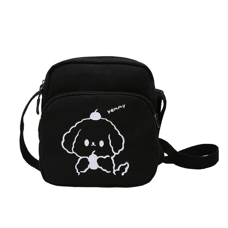 Japonský Harajuku styl kreslená plátěná taška korejská minimalistická crossbody peněženka pro studenty