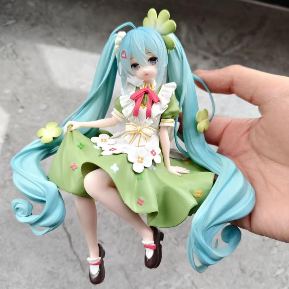 15cm Anime Figure Hatsune Miku Noodle Stopper Lucky Grass Fairy Action Figure PVC Collection Model Ornament Toys Gifts
