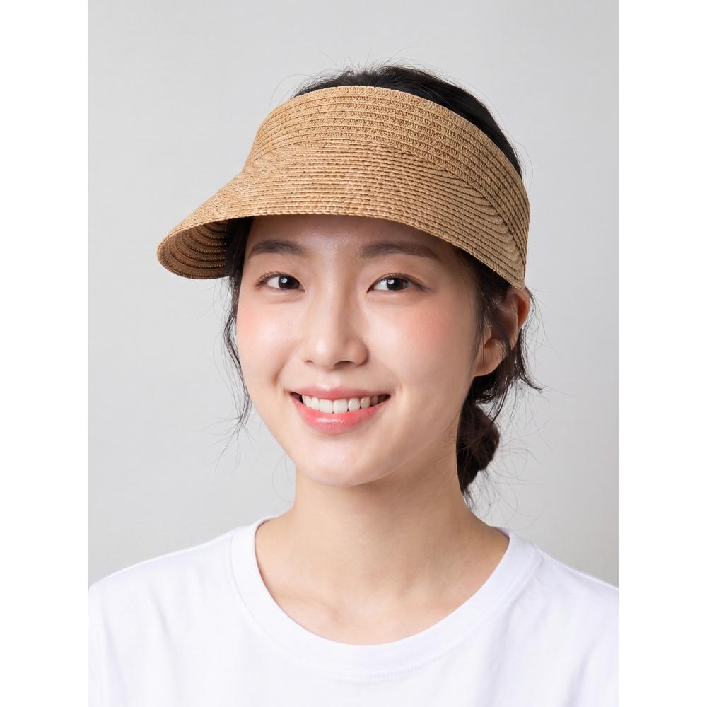 Daiso Banding Straw Sun Cap Brown