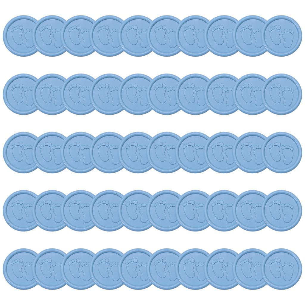 50Pieces Adhesive Wax Seal Sticker Featuring Infant Footprint Ideal for Party Invitations Card and Craft Projects