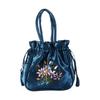 Satin Silk Hanfu Drawstrings Bag Leaf Small Purse Wallet Fashion Embroidery Flower Handbag  Daily