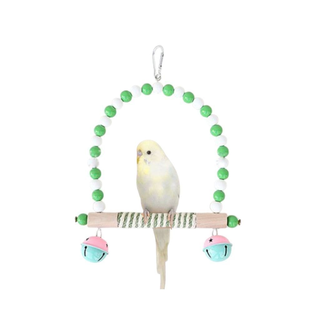 Colorful Bird Swing Toys Bell Perch Parrot Standing Stick Hammock Cage Chew Play Toy  Pet Bird