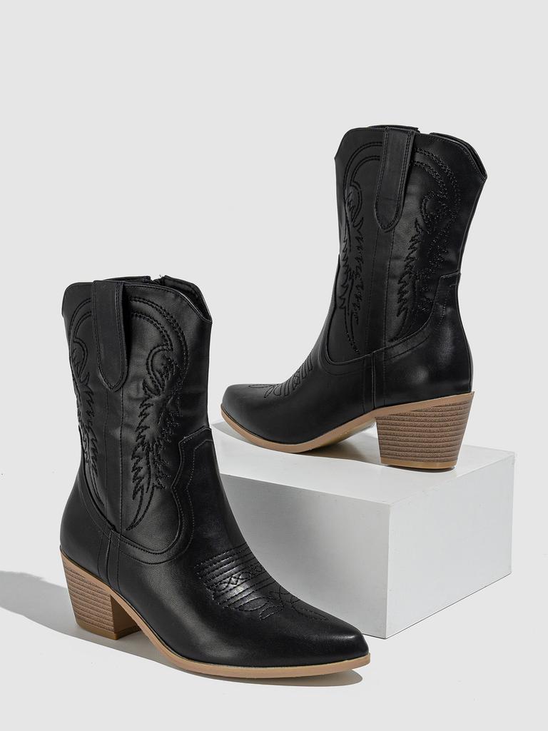 Women's Ankle Boots high-heeled Fashion Western Large Embroidered Short Boots Size 35-43 Platform Shoes