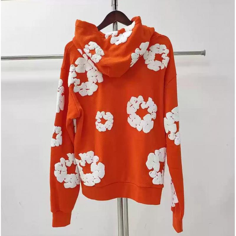 450G Heavyweight Foam Cotton Flower Hoodie - DENIM TEARS.