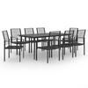 VidaXL 9-Piece Garden Dining Set Patio Dining Furniture Table and Chairs Patio Dining Set Lounge Set 3060260