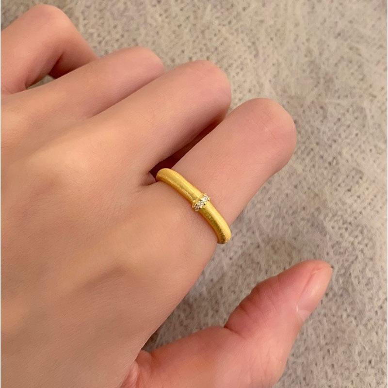 Adjustable Matte Brushed Ring for Women – Elegant, Light Luxury, Open Index Finger Ring