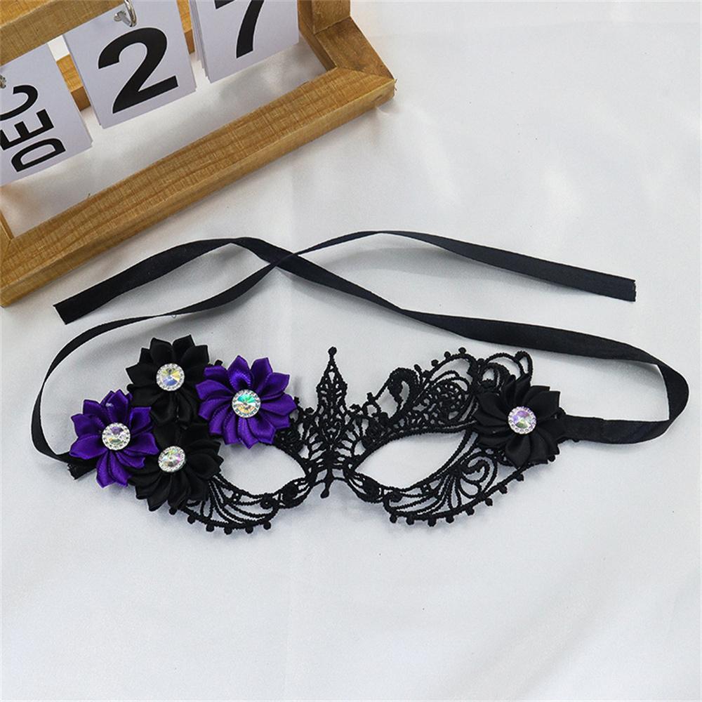 Makeup Ball Hollow Lace Mask Halloween Props Black Half Face Sexy Diamonds Female Eye Mask Fashion Masquerades Eye Mask