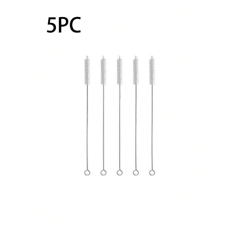 Straw Brush, Nipple Cleaning Brush, Stainless Steel Narrow Gap Brush, Baby Bottle Brush, Keyboard Brush, Small Hair Brush, Water Cup Tube 5pc разноцветный