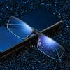Half Square-framed Metal Glasses Women Men Minimalist Trend Eyewear Business Driving Female Male Protection Optical Glasses