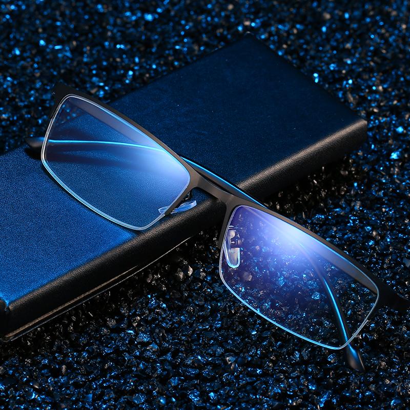Half Square-framed Metal Glasses Women Men Minimalist Trend Eyewear Business Driving Female Male Protection Optical Glasses