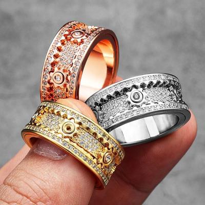 Rotatable Rotating Ring Starry Sky Couple Rings Fashionable Fidget Spinner Ring Rock Hip Hop