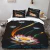 Realistic Lotus Printing Bed Three-Piece Set, Bedding, Digital Printing Bedding