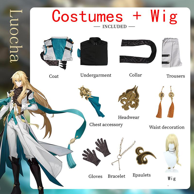 Ysir Luocha Cosplay Honkai Impact Antiker Stil Spielanzug Anime Cos Anzug Männlich