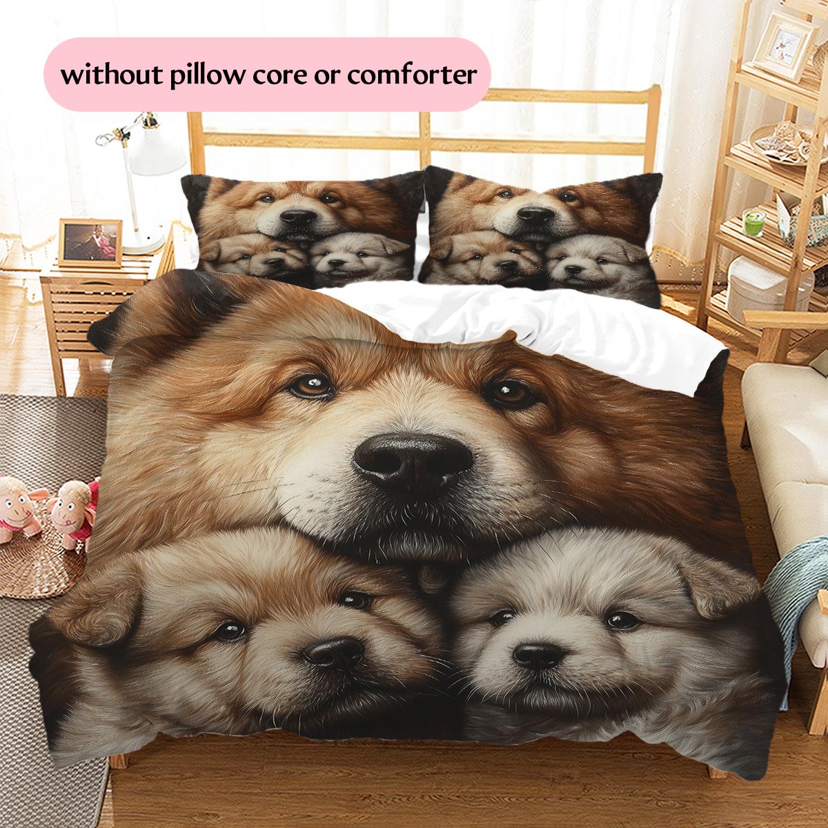 

Chow Chow Pattern Bedding Home Decoration Birthday Gift (1 * duvet cover + 2 * pillowcase, without core) 135x200cm