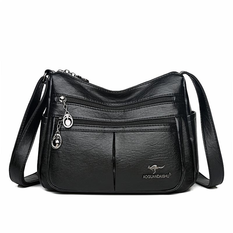 Women's 2025 Versatile PU Crossbody Bag: Fashionable, Multi-Pocket Shoulder Bag for Middle-Aged & Elderly Ladies