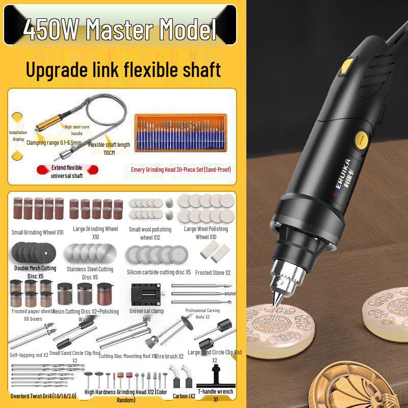 High-Power Handheld Electric Grinder for Wood Carving, Jade Polishing, Cleaning, Cutting & Engraving