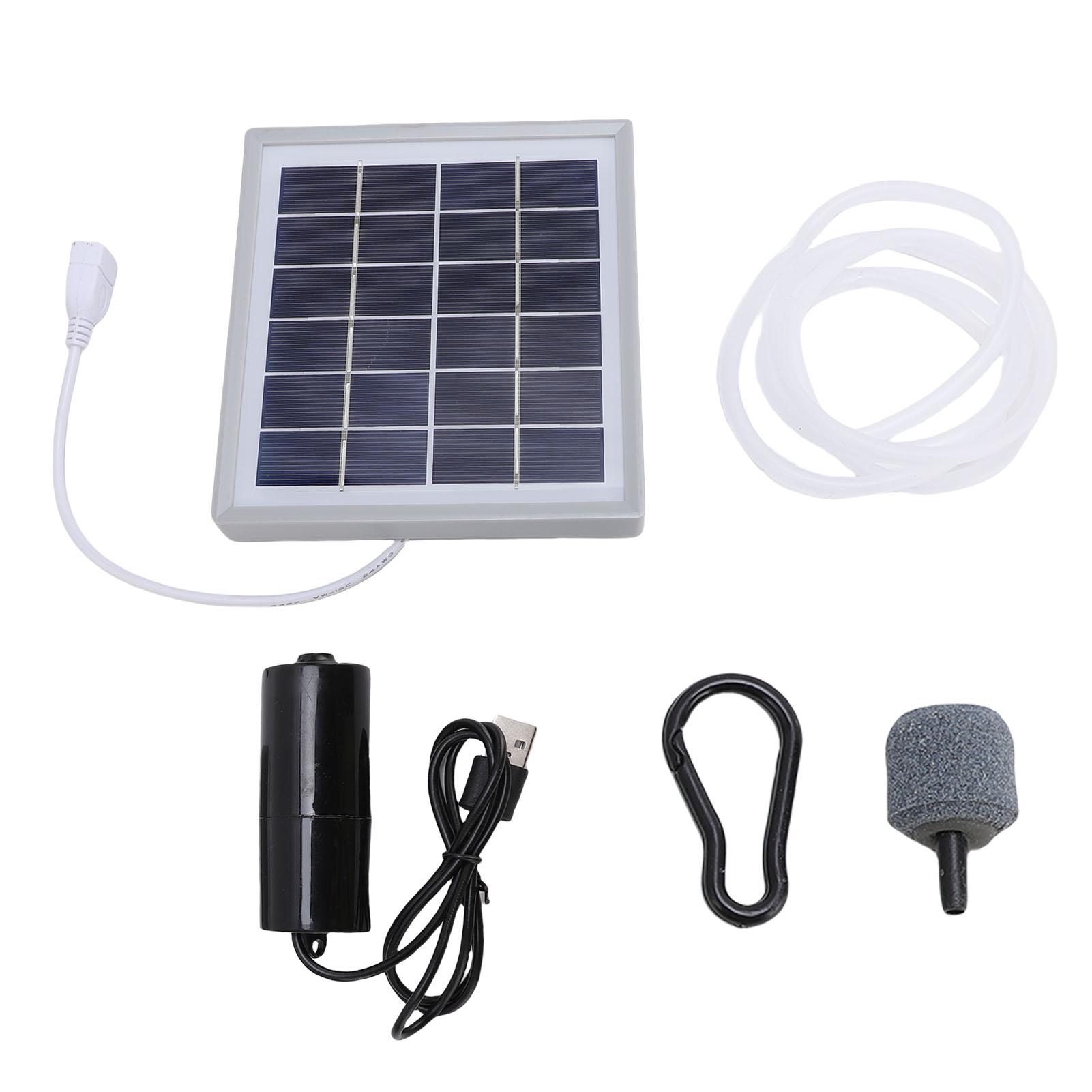 Solar Pond Oxygenator 10W Portable USB Interface Low Noise Solar Fish Tank Oxygenator for Outdoor серый