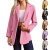 Women's Autum Sim Casual Woolen Lapel Pocket Female Suit Jacket