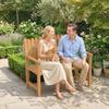 Gartenbank 2 Seater Weatherproof Wooden Bench With Slat Design Armrests Wooden Bench Up To 320 Kg 112 X 64 X 92 Cm Natural Wood