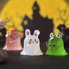 Figurine Luminous Miniature Funny Ghost Pig Rabbit Animals Micro Landscape Ornaments For Halloween Decorations Home Desk Decor
