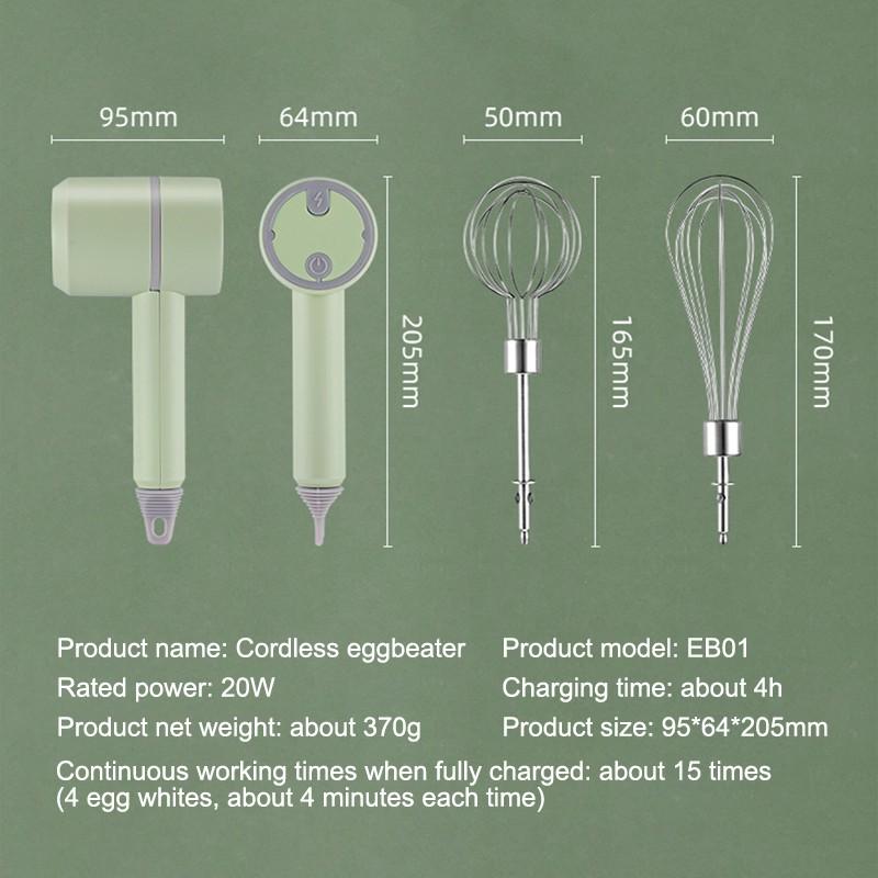 Wireless Mini Mixer Electric Food Blender Handheld Mixer Egg Beater Automatic Cream Food Cake Baking Dough Mixer
