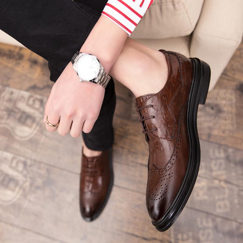 Men Casual Shoes Lace Up Male Dress Shoes Fashional Men Business Breathable Round Toe Casual Shoe Outdoor Leather Shoes Big Size