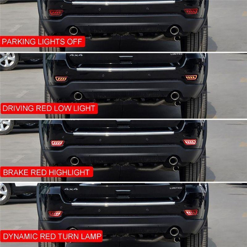 Powerful LED Tail Light For Jeep Grand Cherokee 2011- Rear Bumper Reflectors Stop Brake Turn Signal Light For Jeep Compass