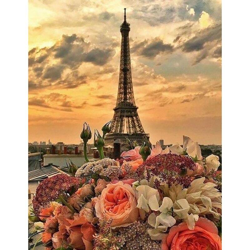 

Новый DIY 5D Алмазная вышивка Башня Пейзаж Вышивка крестом Пейзаж Алмазная картина Полная круглая дрель Домашний декор Художественный подарок Full Round 15x20CM