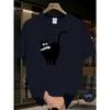 European Size Men'S Summer Trendy Casual T-Shirt, Featuring Creative Print Designs, Easy And Comfortable, Solid Color Short-Sleeve T-Shirt