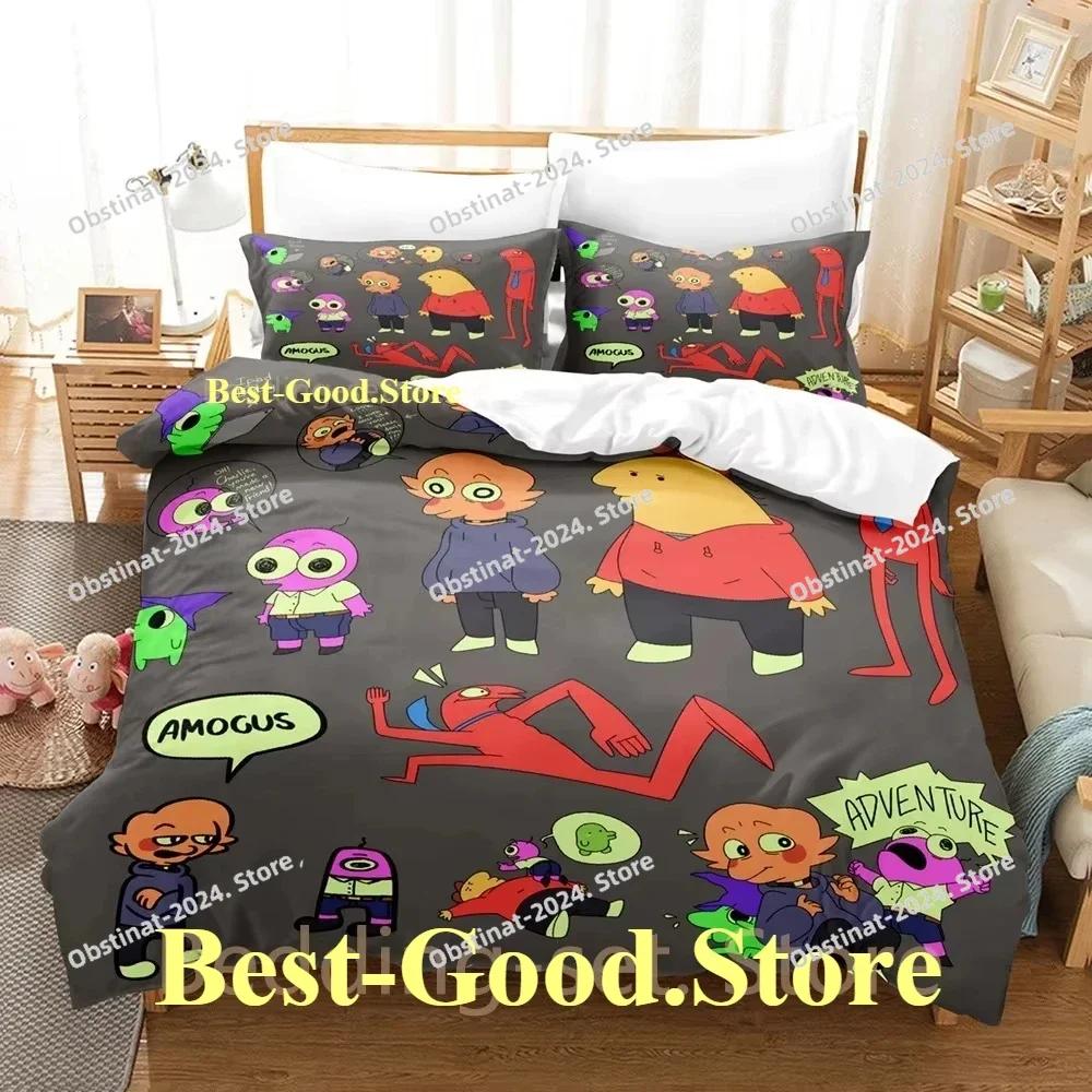 Smiling Friends Bedding Set Single Twin Printed Bed Set With Pillowcase Bed Duvet Cover Single Double Queen Super King Size