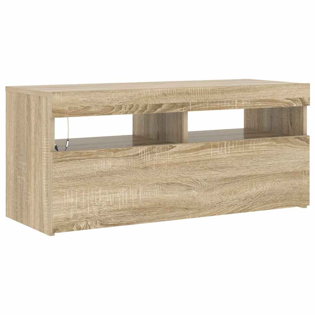 Moderne, Minimalistische TV-Schränke Mit LED-Lichtern, Wohnzimmer- Und Schlafzimmer-TV-Schränke, Stauraum-Sideboards, 90x35x40 Cm