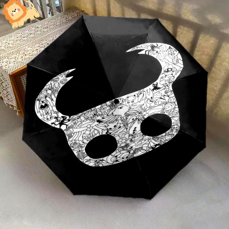 Mystic Gourd Lanterns Glow Folding Umbrella Durable Portable Umbrella Three Folds Sun Umbrella