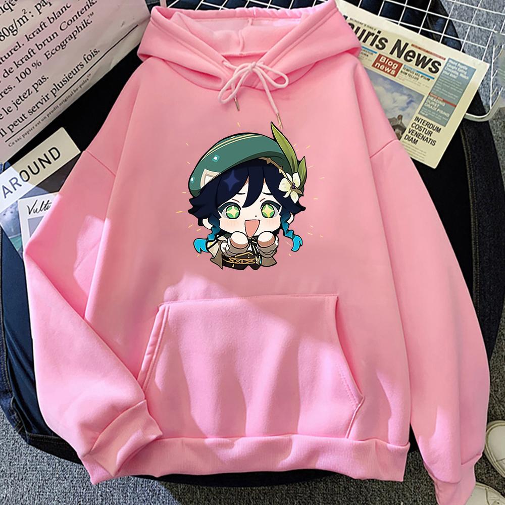 

Худи Genshin Impact с принтом Венти, толстовки в стиле Харадзюку, повседневная свободная одежда с капюшоном, топы с длинным рукавом 2XL