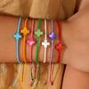 Handcraft Sturdy Beaded Crosses Bracelet With Alloy Charm Adjustable Designs for Trendy Women Bohemian Jewelry