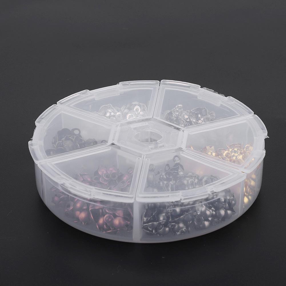 360pcs/box 6 Colors 5mm Calottes End Crimps Beads Tips Jewelry Finding Making Kit