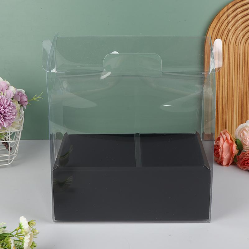 Pet Clear Cake Bag Gift Box With Handle Flower Storage Boxes Party Favor Decorative Engagement Proposal Celebration Ceremony