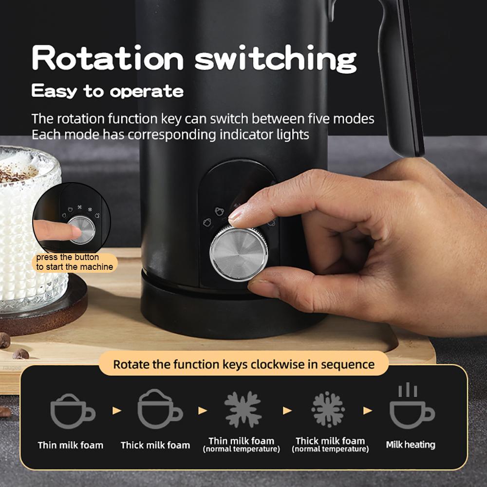 Electric Milk Frother Milk Foam Machine Automatic Milk Foamer for Cappuccino Coffee Latte 5in1 Electric Milk Frother Foam Maker