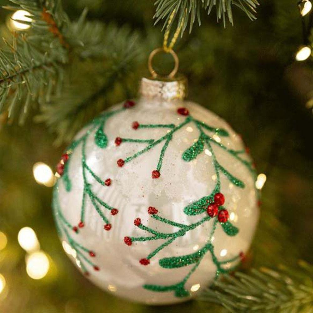 Korean Style Christmas Glass Balls 8cm Christmas Tree Pendants Multicolor Christmas Ball  New Year