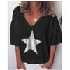 QICED Women's Fashion Casual Short Sleeve V Neck Blouses & Shirts