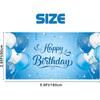 Roetyce Blue Birthday Banner, Light Blue Happy Birthday Backdrop for Girls Boys(5.9 x 2.9 Ft), Women Men Bday Party Photo Background
