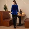 Women's Vintage Velvet Long Sleeve Tunic Top for Casual Wear and Everyday Outfits