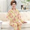 High-end Medium and Large Size Pajamas for Women's Spring and Autumn New Imitation Cotton Long-sleeved Trousers Sweet Floral Casual Loungewear
