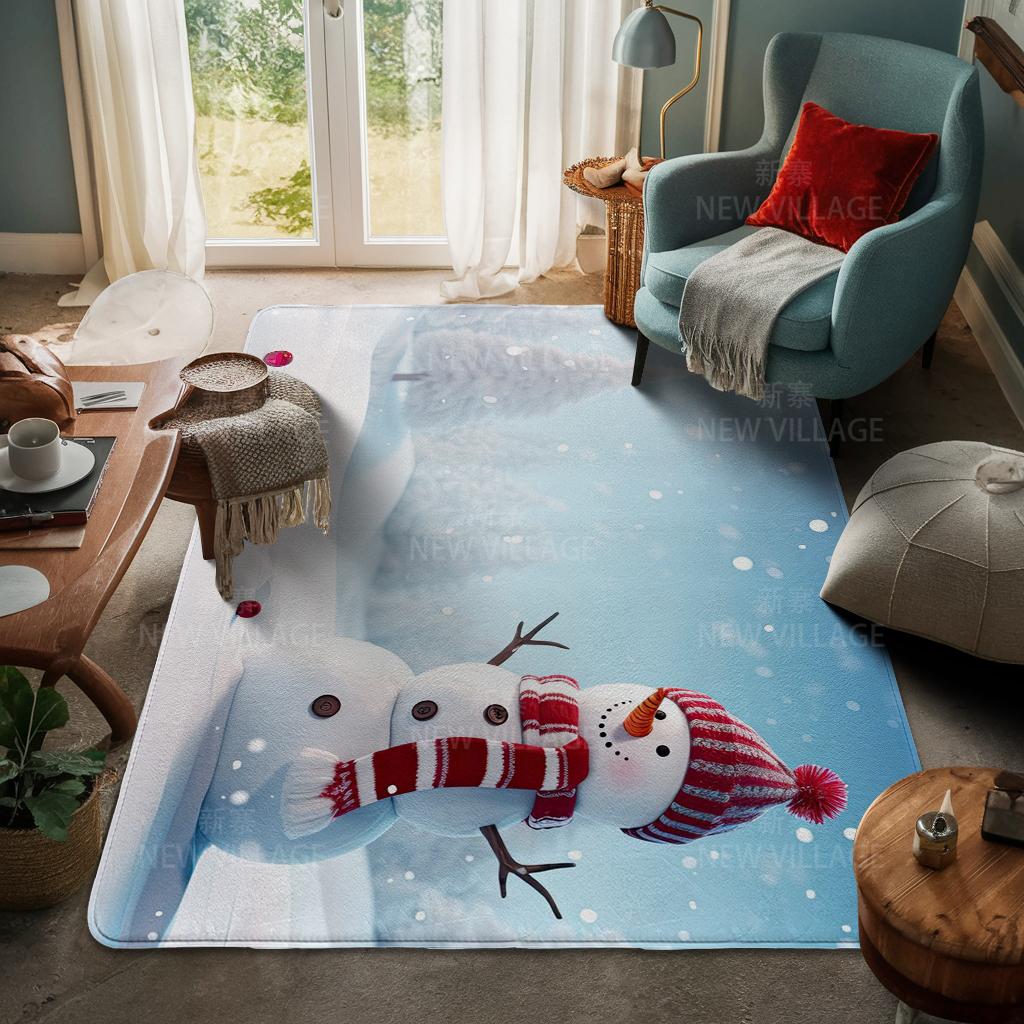 House Entrance Carpet Home Door Mat Living Room Bath Foot Bathroom Non-slip Water Absorption Rugs Bath Merry Christmas Winter