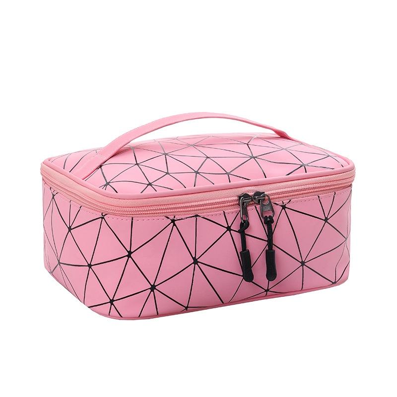 Brand Design New PU Makeup Bag Handheld Portable Women's Large Capacity Waterproof Travel Washroom Storage Bag BX018